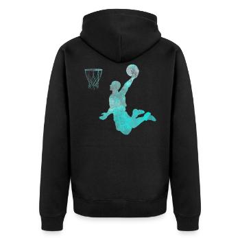 Joueur de basket-ball - Veste à capuche bio Premium Unisexe - noir - Dos - Nico (187cm)