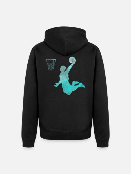 Basketball dunking gift basketball player - Unisex Premium Organic Zip Hoodie - black