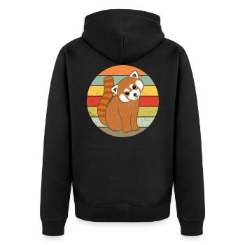 Red panda panda bear cute women men kids - Unisex Premium Organic Zip Hoodie - black - Back - Nico (187cm)