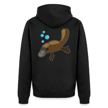Idée de cadeau mammifères ornithorynques drôles - Veste à capuche bio Premium Unisexe - noir - Dos - Nico (187cm)