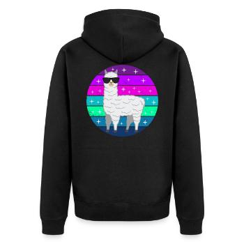 Lama alpaga drôle cadeau femmes hommes enfants - Veste à capuche bio Premium Unisexe - noir - Dos - Nico (187cm)