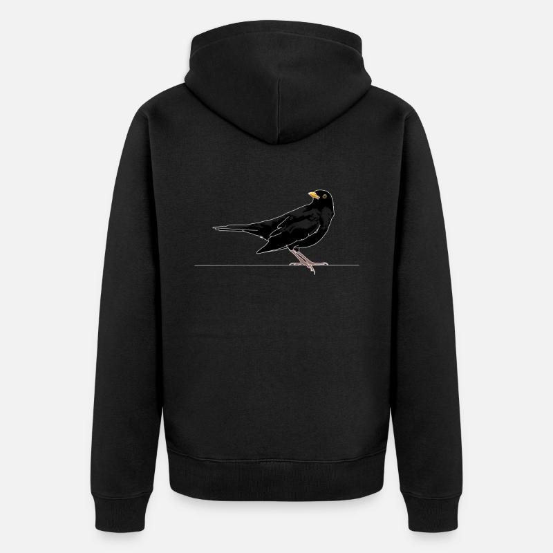 Merle noir sur le toit - Veste à capuche bio Premium Unisexe - noir