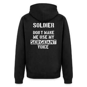 Sergeant. Soldier. Mate. Military. - Unisex Premium Organic Zip Hoodie - black - Back - Nico (187cm)
