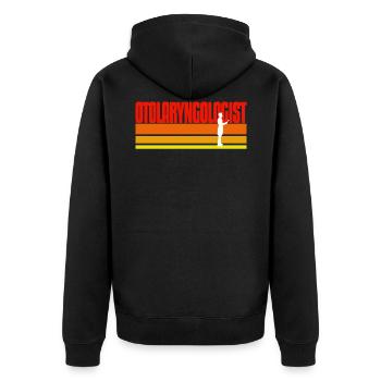 Hipster Otolaryngologist Gift Idea - Unisex Premium Bio Zip Hoodie - Schwarz - Hinten - Nico (187cm)