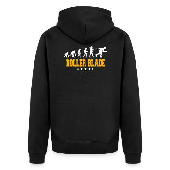 ROLLER BLADE - Unisex Premium Bio Zip Hoodie - Schwarz - Hinten - Nico (187cm)