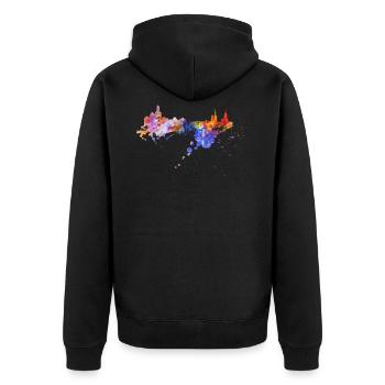 Chemise graffiti skyline de Dresde aux couleurs de la Saxe - Veste à capuche bio Premium Unisexe - noir - Dos - Nico (187cm)
