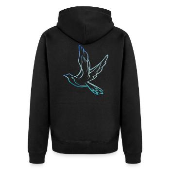 Birds - Unisex Premium Organic Zip Hoodie - black - Back - Nico (187cm)