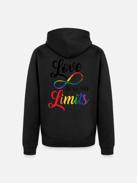 Love has no limits. Schönes TransgenderDesign - Unisex Premium Bio Zip Hoodie - Schwarz