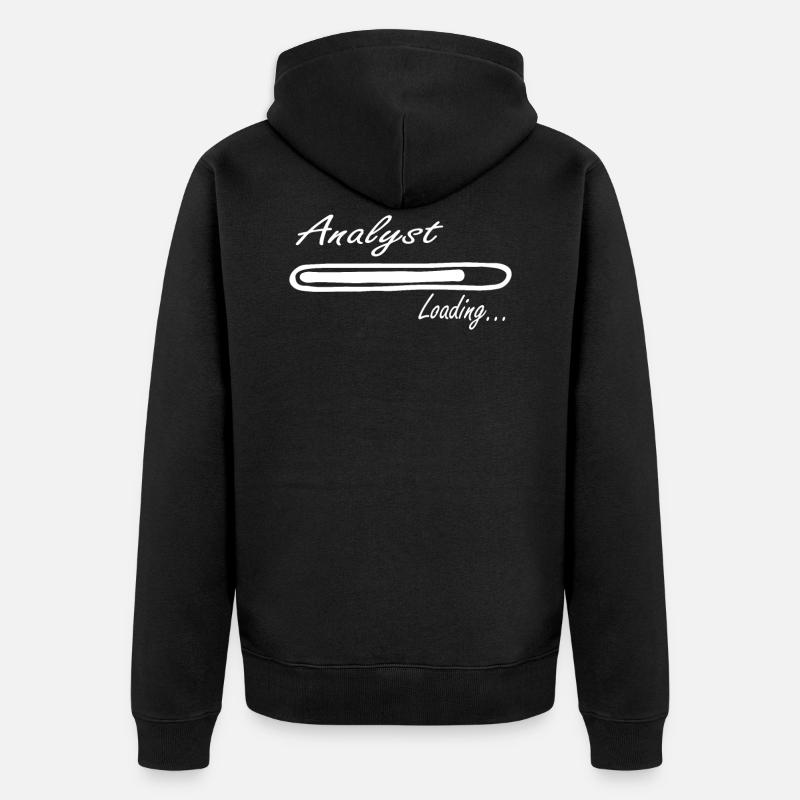 Analyst loading tee shirt - Unisex Premium Organic Zip Hoodie - black