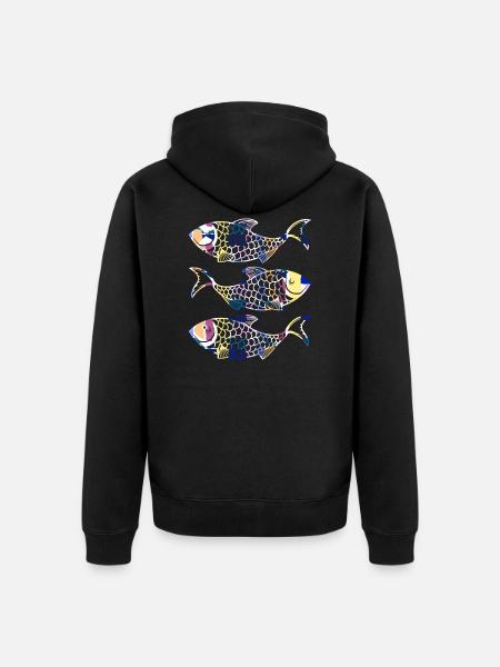 Pisces - Unisex Premium Organic Zip Hoodie - black