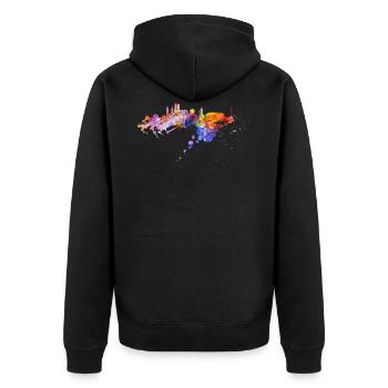 Munich Skyline Bayrische Stadt Nacht Bayern - Veste à capuche bio Premium Unisexe - noir - Dos - Nico (187cm)