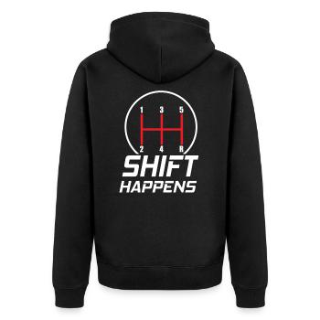 Shift Happens - Tuning Course JDM - Veste à capuche bio Premium Unisexe - noir - Dos - Nico (187cm)