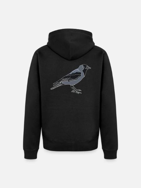 Jackdaw - Unisex Premium Organic Zip Hoodie - black