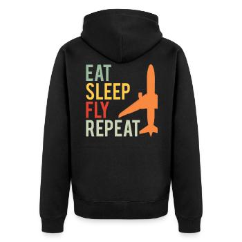 Pilote Aviation avion volant disant cadeau - Veste à capuche bio Premium Unisexe - noir - Dos - Nico (187cm)
