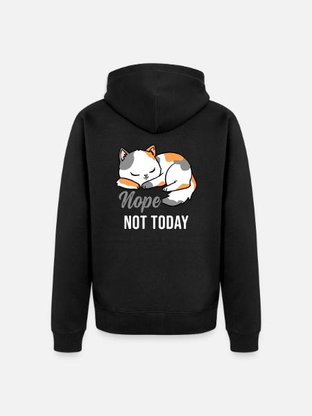 Nope Not Today cat lover - Unisex Premium Organic Zip Hoodie - black