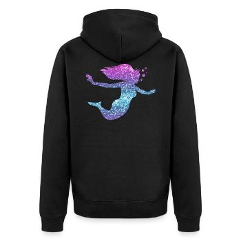 Sirène paillettes cadeau femmes filles - Veste à capuche bio Premium Unisexe - noir - Dos - Nico (187cm)