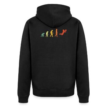Vintage football evolution - Unisex Premium Organic Zip Hoodie - black - Back - Nico (187cm)