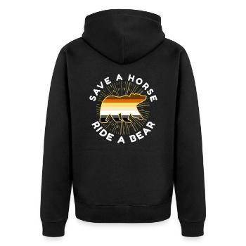 Save A Horse Ride A Bear Gay Bear Pride - Unisex Premium Organic Zip Hoodie - black - Back - Nico (187cm)
