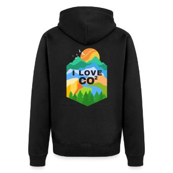 J'adore le CO2 contre le changement climatique - Veste à capuche bio Premium Unisexe - noir - Dos - Nico (187cm)