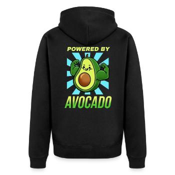 Propulsé par Avocado Fitness Avocado - Veste à capuche bio Premium Unisexe - noir - Dos - Nico (187cm)