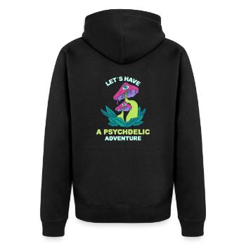Champignons Mushroom Psychédelische Aventure Cadeau - Veste à capuche bio Premium Unisexe - noir - Dos - Nico (187cm)