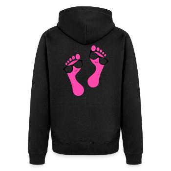 Foot care pedicure podiatrist nail salon gift - Unisex Premium Organic Zip Hoodie - black - Back - Nico (187cm)