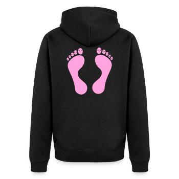 Fußpflege Pediküre Podologe Nagelstudio Geschenk - Unisex Premium Bio Zip Hoodie - Schwarz - Hinten - Nico (187cm)