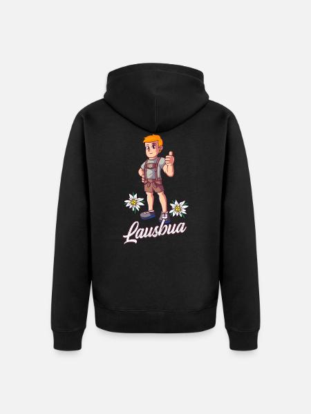 Lausbua - Unisex Premium Bio Zip Hoodie - Schwarz