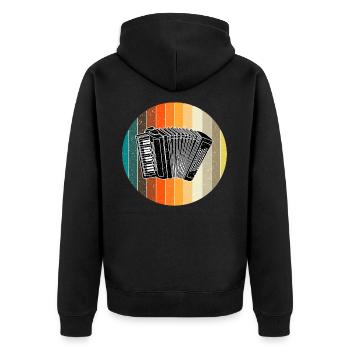 Accordion - Unisex Premium Organic Zip Hoodie - black - Back - Nico (187cm)