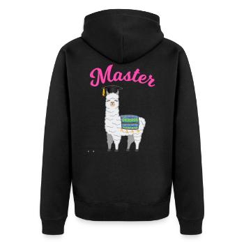Master's degree graduation Llama Alpaca gift - Unisex Premium Organic Zip Hoodie - black - Back - Nico (187cm)
