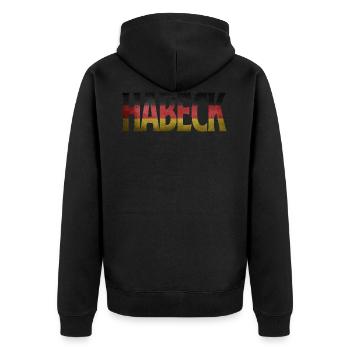 Habeck 2021 Kanzler Grüne Wahl Politiker Kandidat - Unisex Premium Bio Zip Hoodie - Schwarz - Hinten - Nico (187cm)