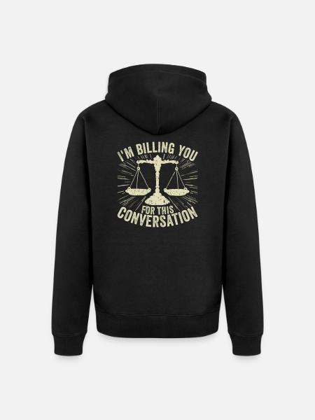 Asianajaja asianajaja juristi lahja - Premium unisex luomu-huppari vetoketjulla - musta