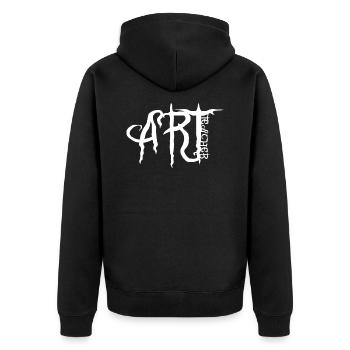 Art Teacher Art Teacher Font Artistic - Unisex Premium Organic Zip Hoodie - black - Back - Nico (187cm)