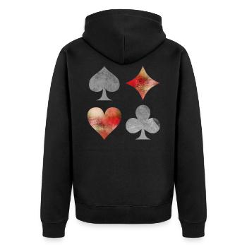 Cartes à jouer cartes jeu de cartes symboles cadeau - Veste à capuche bio Premium Unisexe - noir - Dos - Nico (187cm)