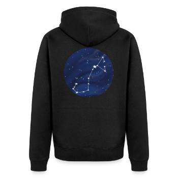 Sternbild Sternzeichen Skorpion - Unisex Premium Bio Zip Hoodie - Schwarz - Hinten - Nico (187cm)