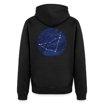 Sternbild Steinbock Sternzeichen - Unisex Premium Bio Zip Hoodie - Schwarz - Hinten - Nico (187cm)