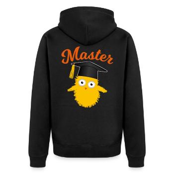 Master Chicks Funny Study Graduation Gift - Unisex Premium Organic Zip Hoodie - black - Back - Nico (187cm)