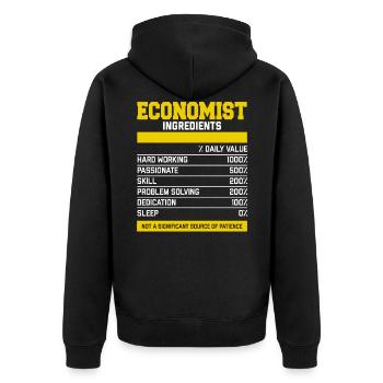 Grand Economist Ingredients T-shirt - Veste à capuche bio Premium Unisexe - noir - Dos - Nico (187cm)