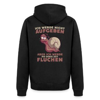 Läufer Jogger Sportler running Lustige Schnecke - Unisex Premium Bio Zip Hoodie - Schwarz - Hinten - Nico (187cm)