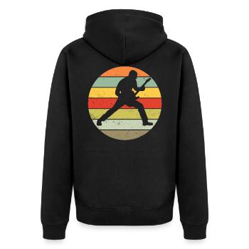 Guitare joueur cadeau rock guitare électrique - Veste à capuche bio Premium Unisexe - noir - Dos - Nico (187cm)