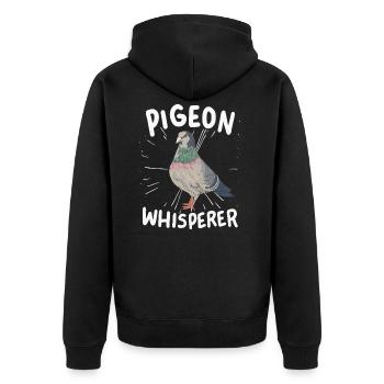 Taube Tauben Flüsterer - Unisex Premium Bio Zip Hoodie - Schwarz - Hinten - Nico (187cm)