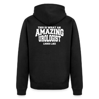 This Is What An Amazing Urologist Looks Like - Unisex Premium Bio Zip Hoodie - Schwarz - Hinten - Nico (187cm)