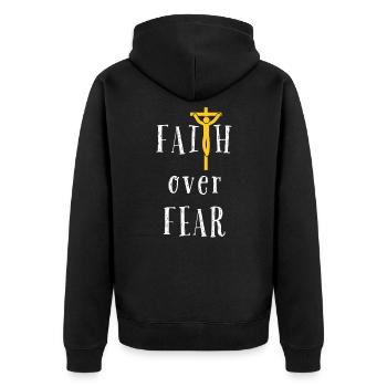 Jesus Jesus Jesus Christlich Christlich Christlich - Unisex Premium Bio Zip Hoodie - Schwarz - Hinten - Nico (187cm)