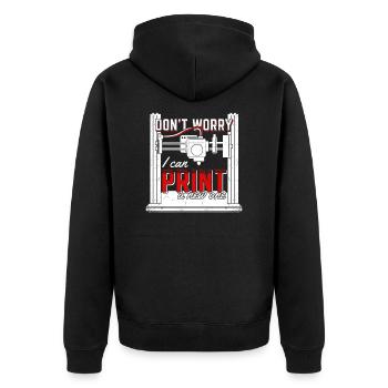 3-D printer printing printing gift - Unisex Premium Organic Zip Hoodie - black - Back - Nico (187cm)