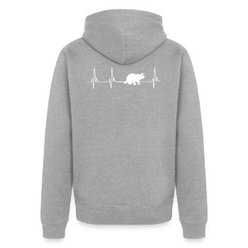 Électrocardiogramme Triceratops - Veste à capuche bio Premium Unisexe - gris chiné - Dos - Nico (187cm)