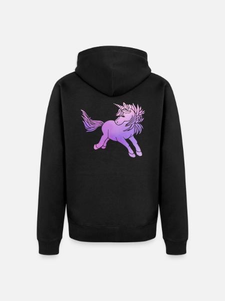 unicorn - Unisex Premium Organic Zip Hoodie - black
