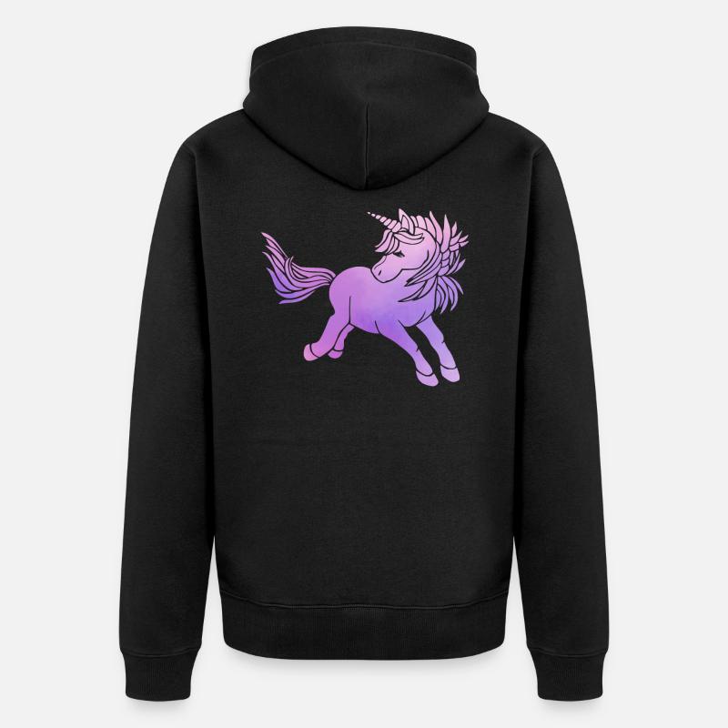 Licorne - Veste à capuche bio Premium Unisexe - noir
