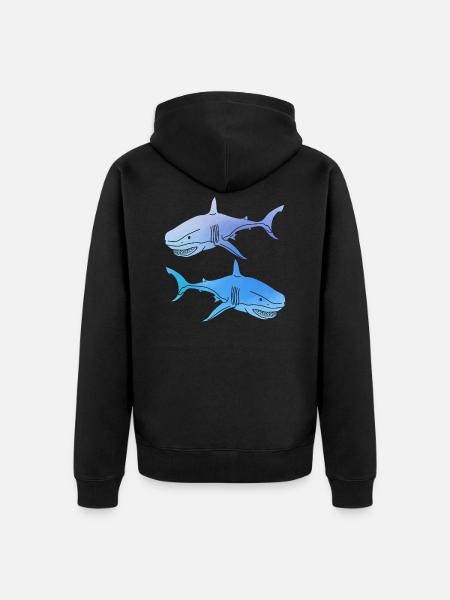 Sharks - Unisex Premium Organic Zip Hoodie - black