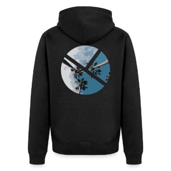 Palm tree - Unisex Premium Organic Zip Hoodie - black - Back - Nico (187cm)