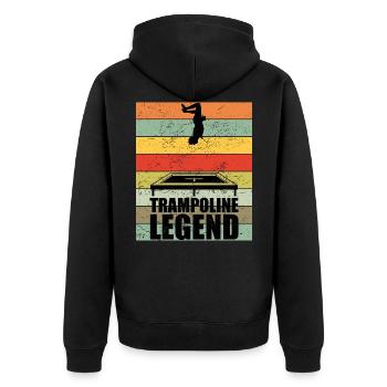 Trampoline Legend Trampoline Jump Retro Gift - Unisex Premium Organic Zip Hoodie - black - Back - Nico (187cm)